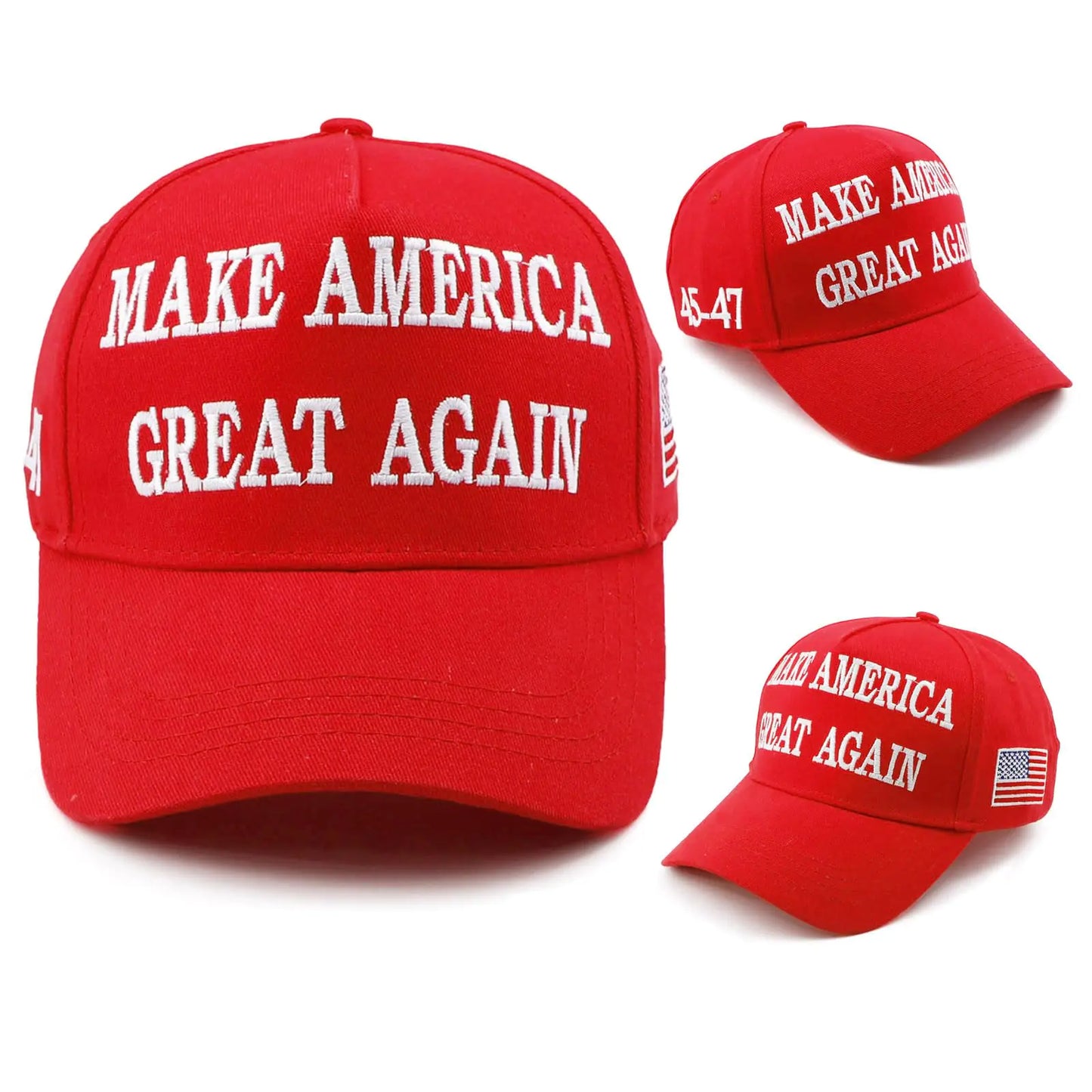 Trump 45-47 MAGA Hat Trump 2024 Hat Make America Great Again Hat Embroidered Adjustable Baseball Cap One Size Trump 2024 Red